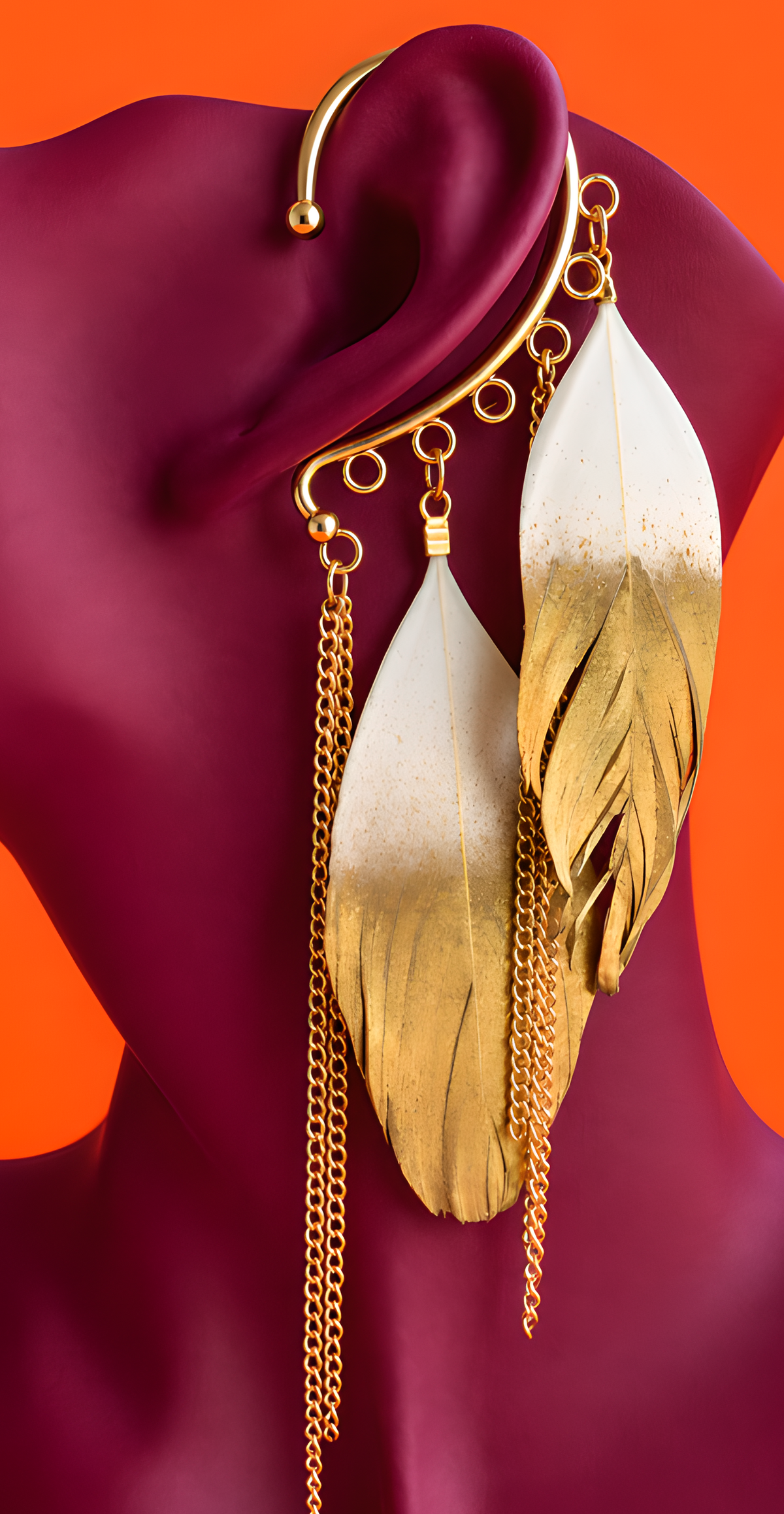 Pluma Dorada Wild Ear Piece, handmade by Heavenly
