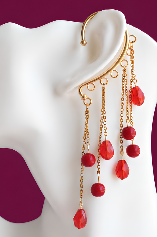 Cereza Cascade Ear Piece, handmade by Heavenly