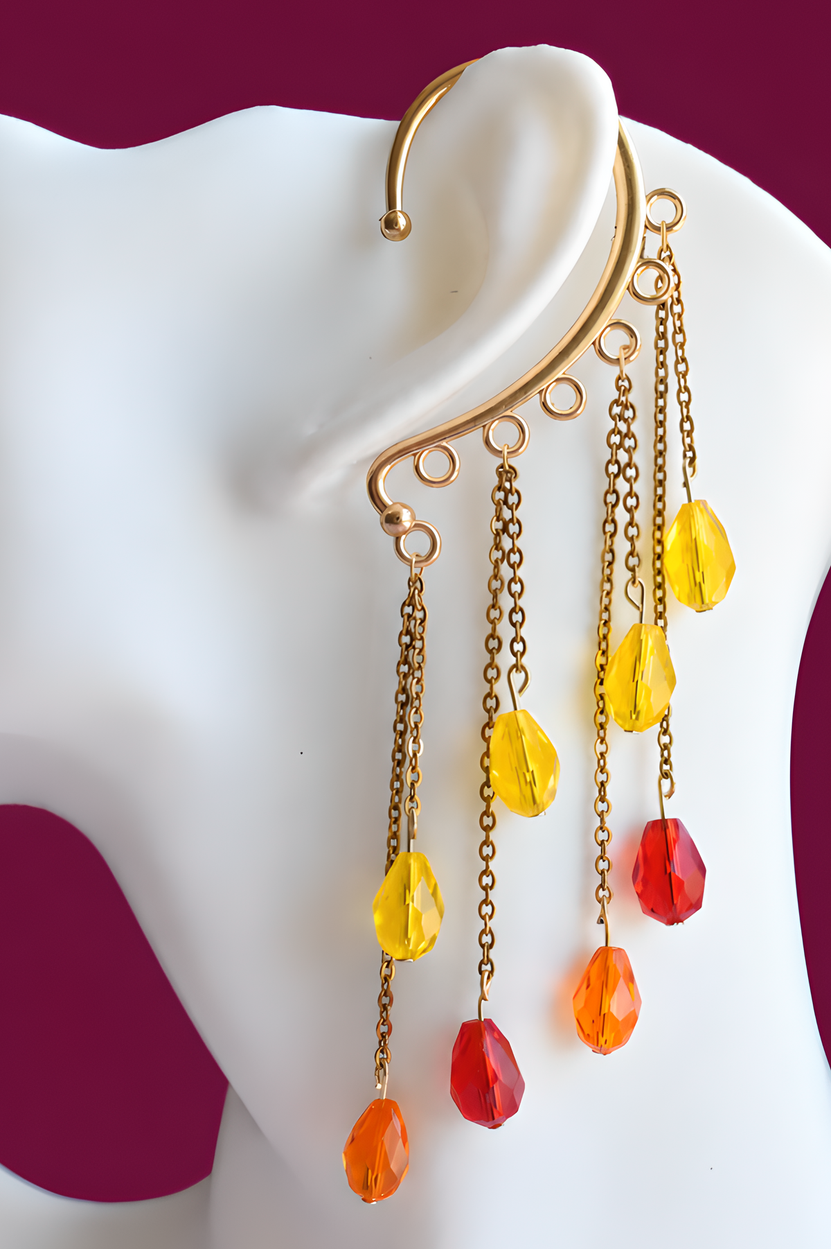 Atardecer Cascade Ear Piece, handmade by Heavenly