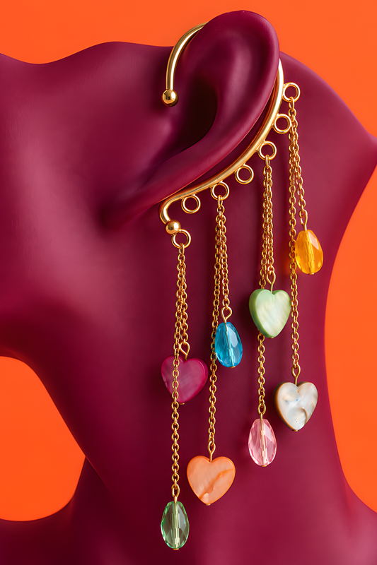 Confeti Cascade Ear Piece, handmade by Heavenly