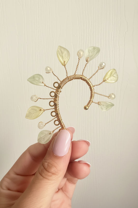 Ivory Garden Ear Cuff, handmade by Heavenly