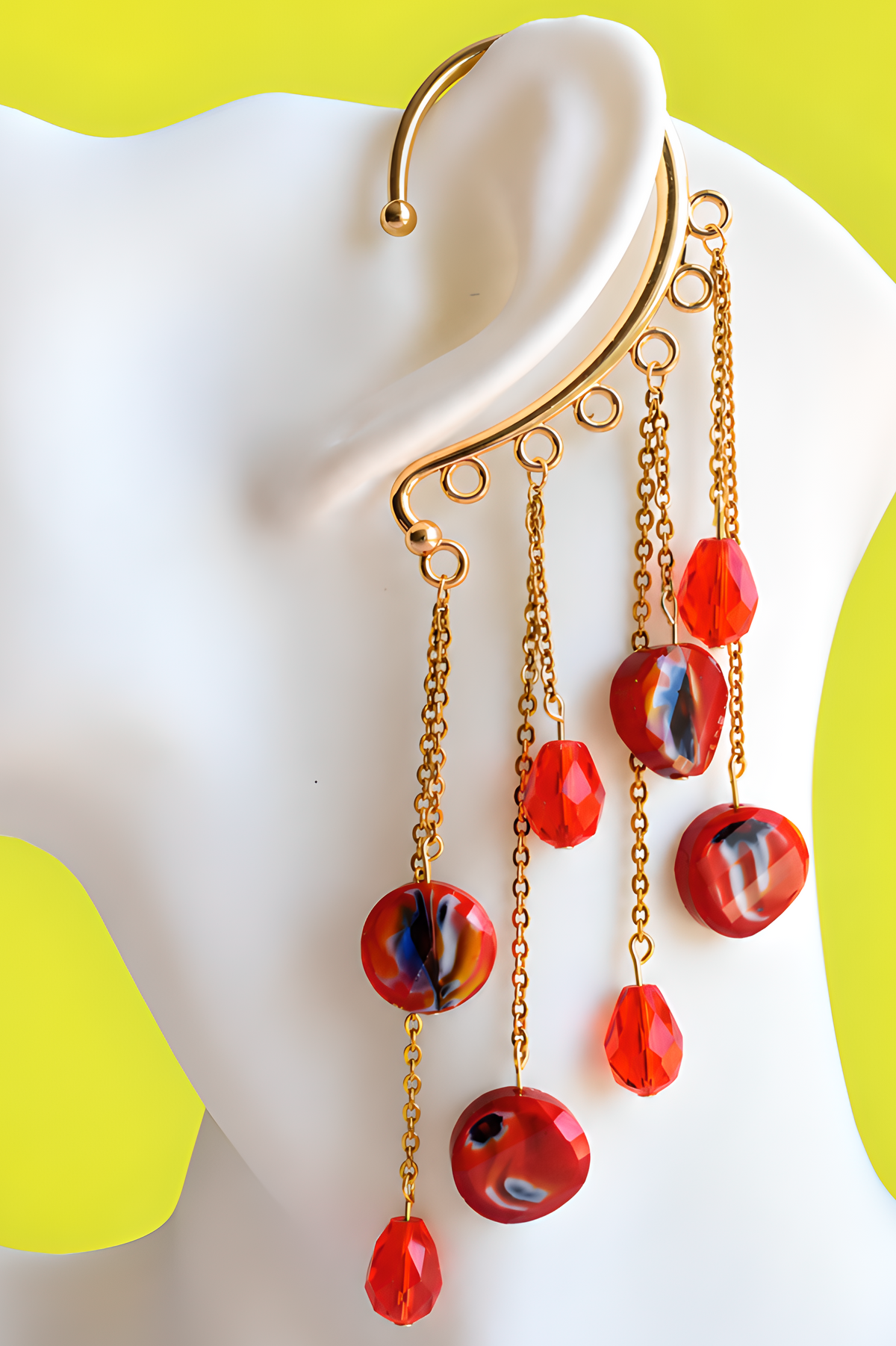 Mosaico Cascade Ear Piece, handmade by Heavenly