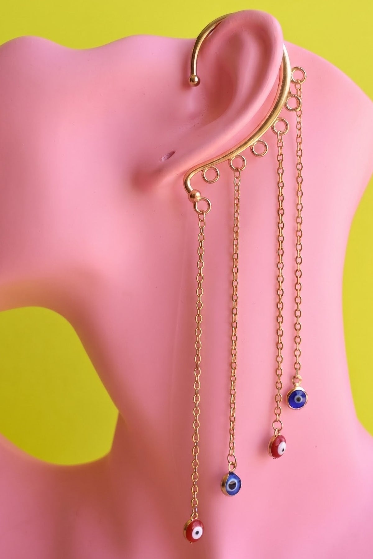 Mal de Ojo Cascade Ear Piece, handmade by Heavenly