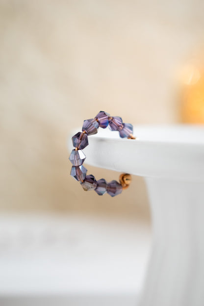 Metallic Crystals Beaded Earcuff