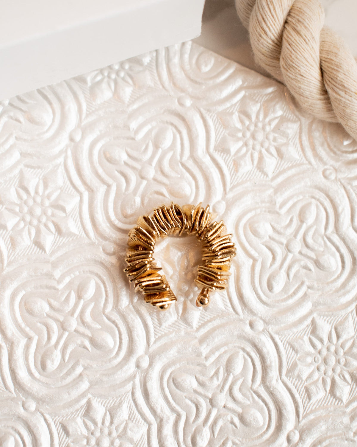 Cloe's Chunky Squared Gold Earcuff, handmade by Heavenly