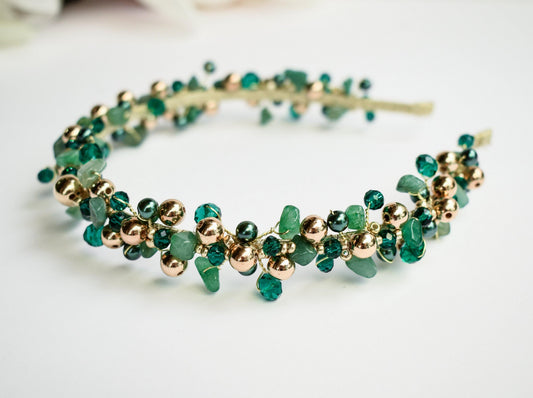 Reina Emerald Headband, handmade by Heavenly